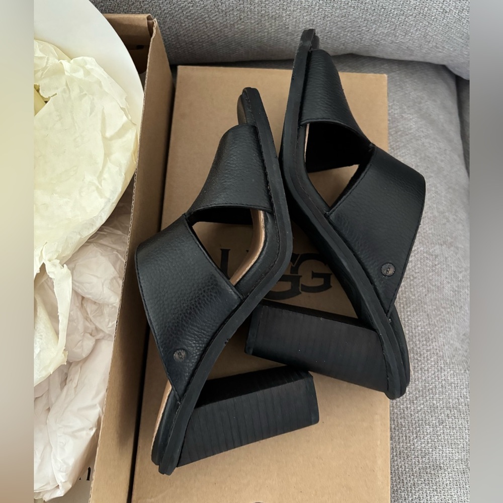 UGG Women's Black Slide Sandals heels